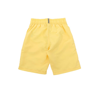 BOSS Kids Plain Logo Swim Short in Yellow Back