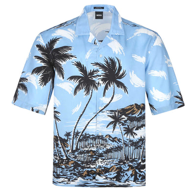 BOSS Lars O SS Shirt in Open Blue