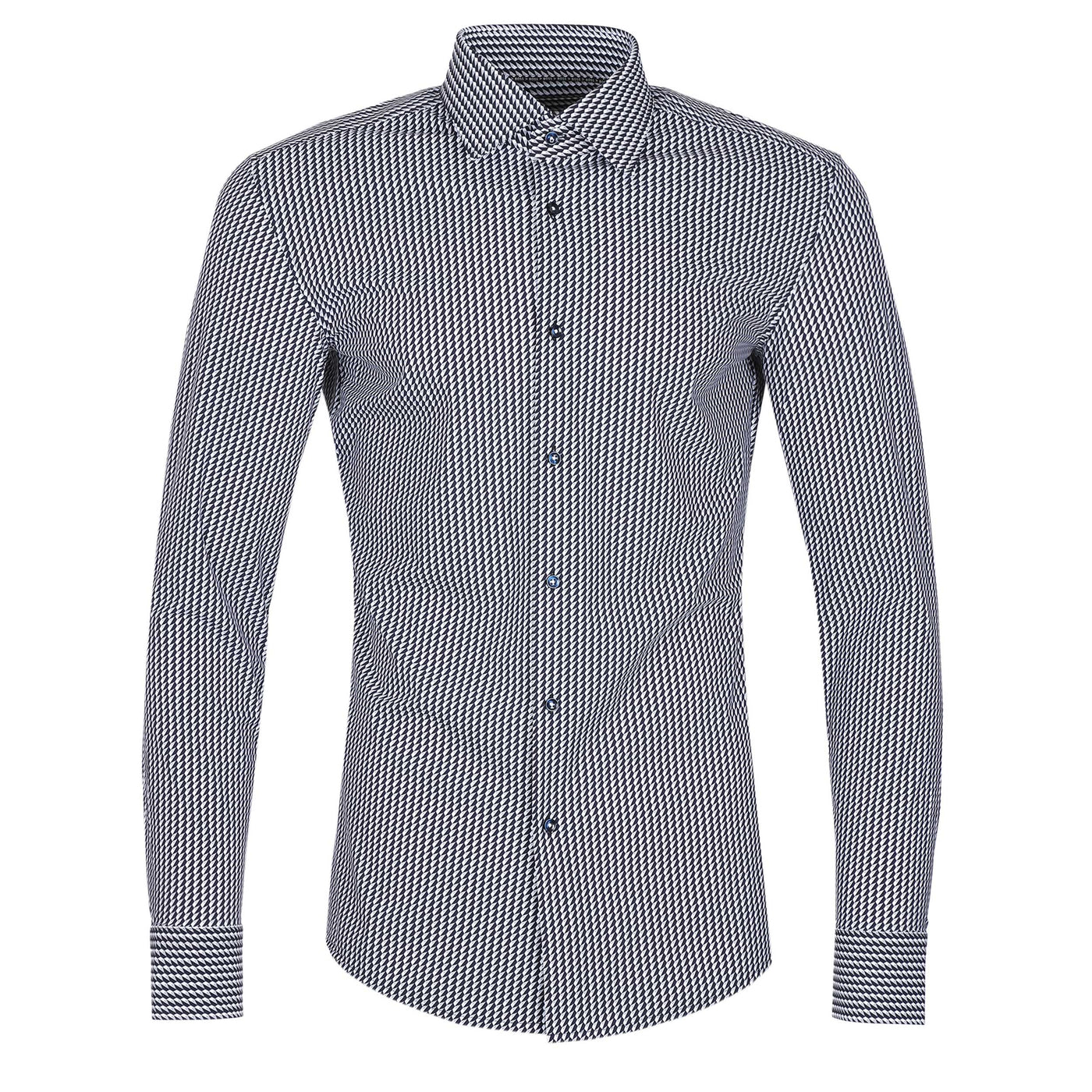 BOSS P Hank Kent C1 222 Shirt in Black & Grey Print