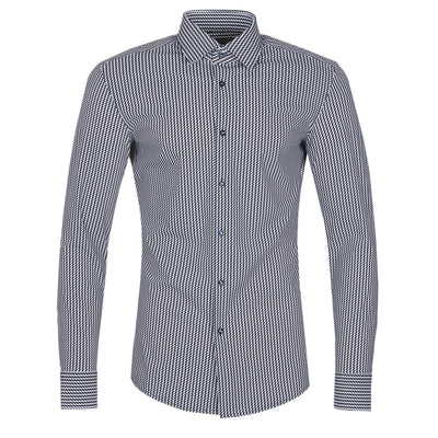 BOSS P Hank Kent C1 222 Shirt in Black & Grey Print