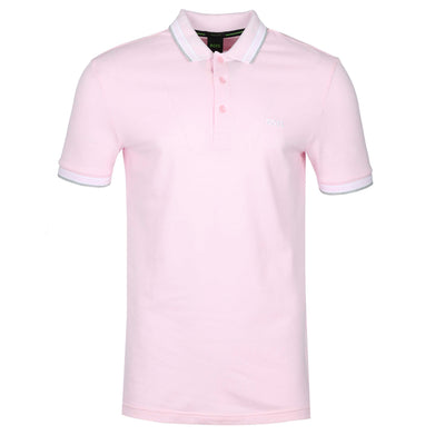 BOSS Paddy Polo Shirt in Pink & Grey
