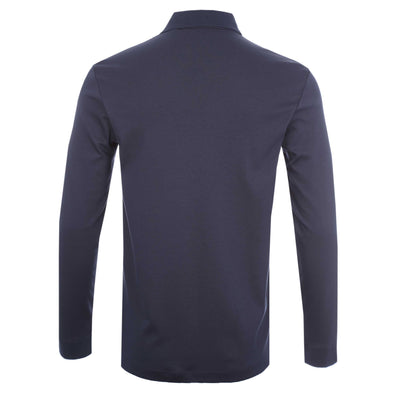 BOSS Pado 30 Long Sleeve Polo Shirt in Navy