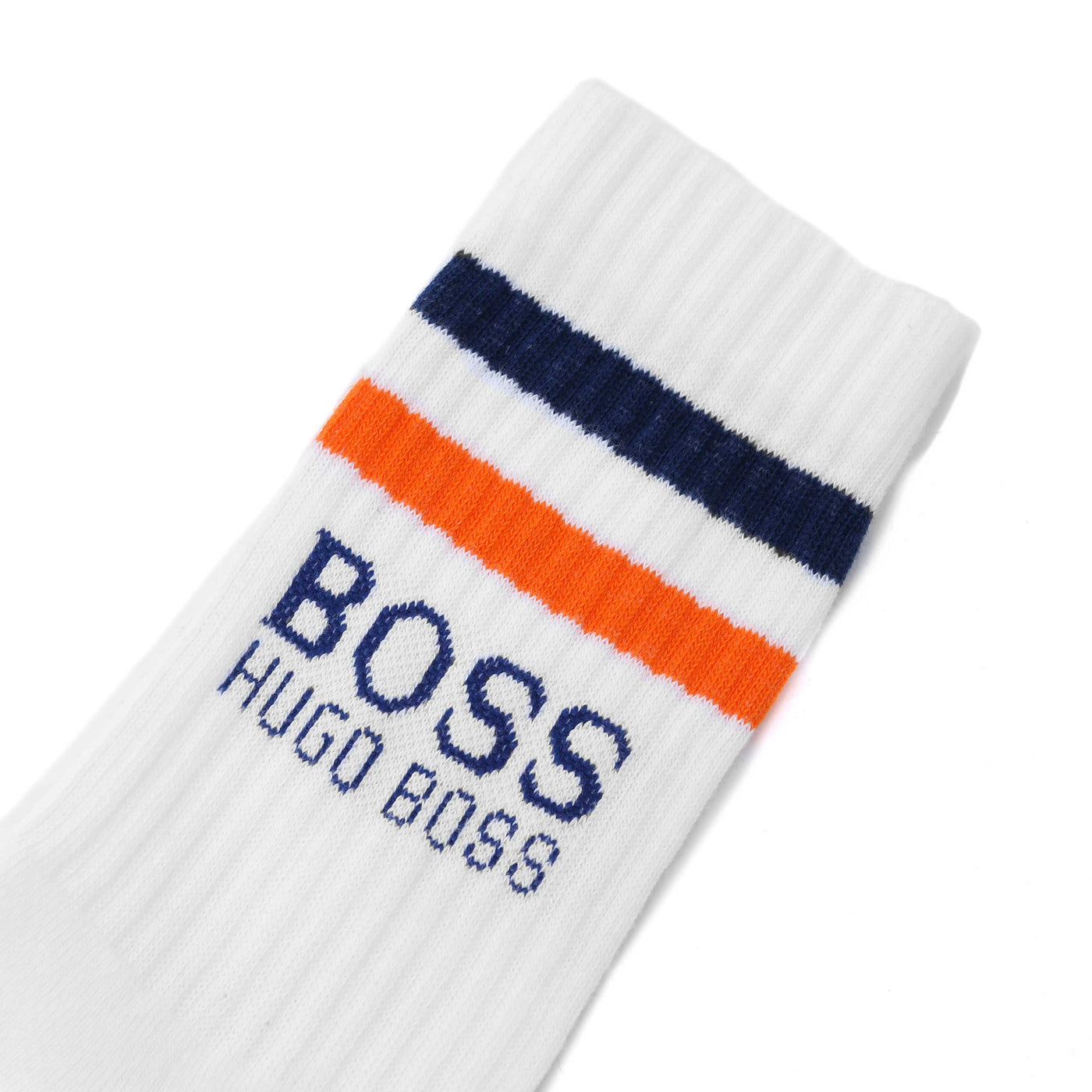 BOSS QS Rib Stripe Sock in White