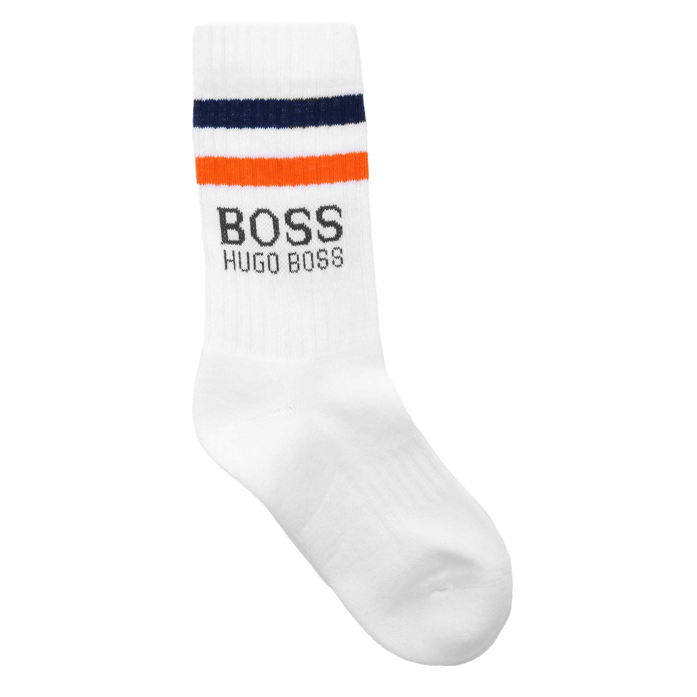 BOSS QS Rib Stripe Sock in White