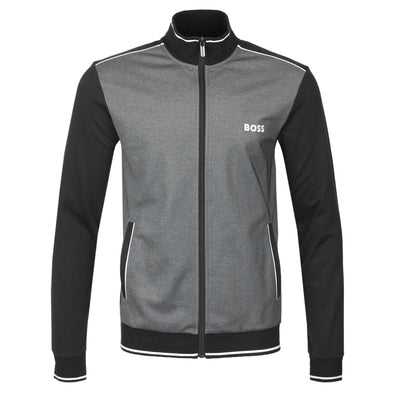 BOSS Tracksuit Jacket Sweat Top in Black