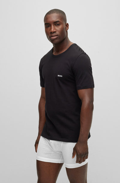 BOSS Tshirt RN 3P Classic T-Shirt in White, Black & Navy