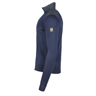 Belstaff Kelby Zip Cardigan in Washed Navy Side