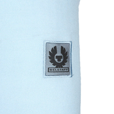 Belstaff Kirk Zip Polo Knitwear in Sky Blue Badge