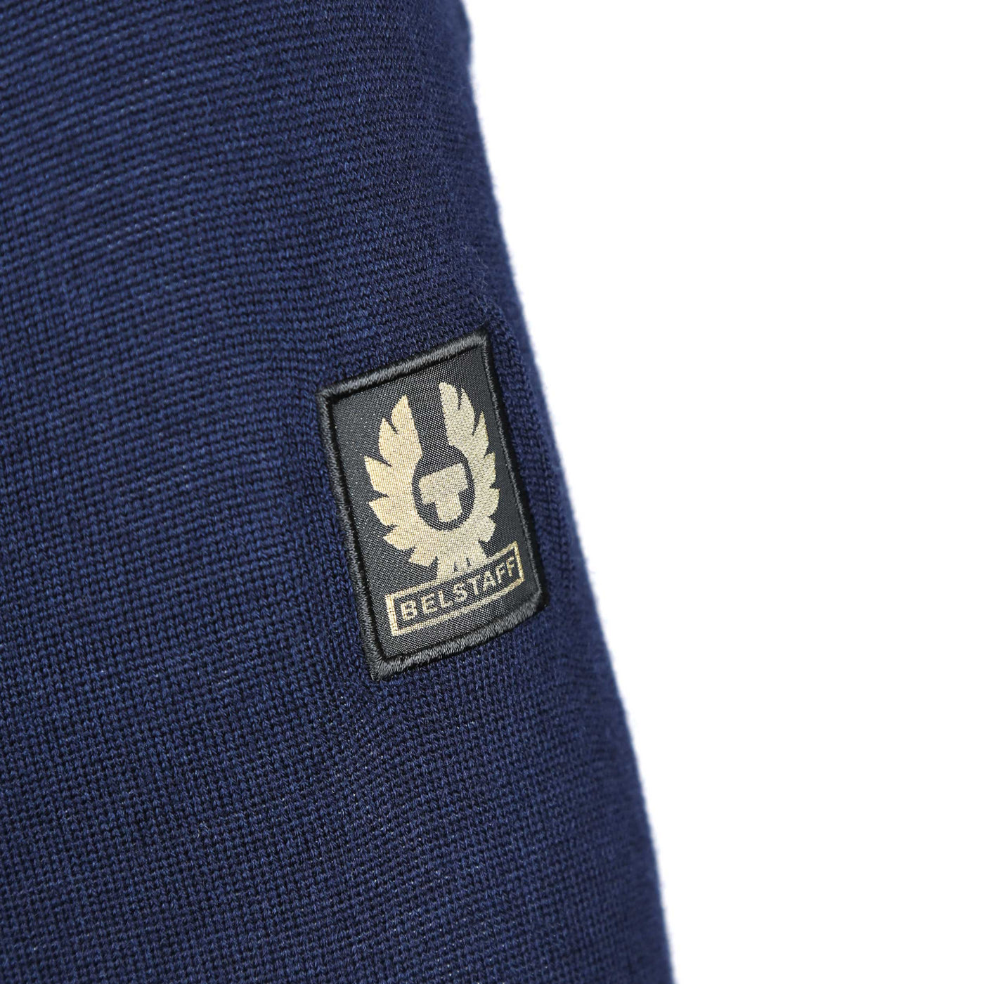 Belstaff Kirk Zip Polo Knitwear in Washed Navy Logo