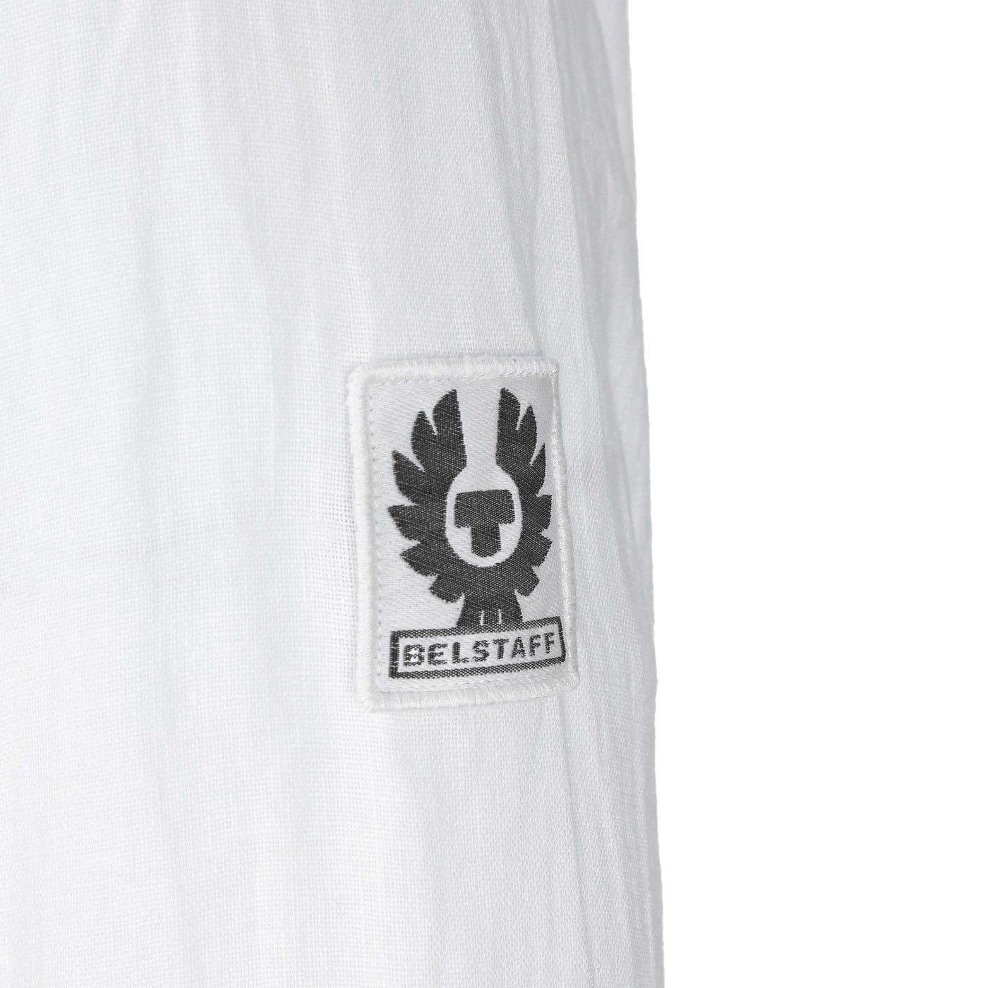 Belstaff Linen Pitch Shirt in White Logo Close