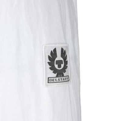 Belstaff Linen Pitch Shirt in White Logo Close
