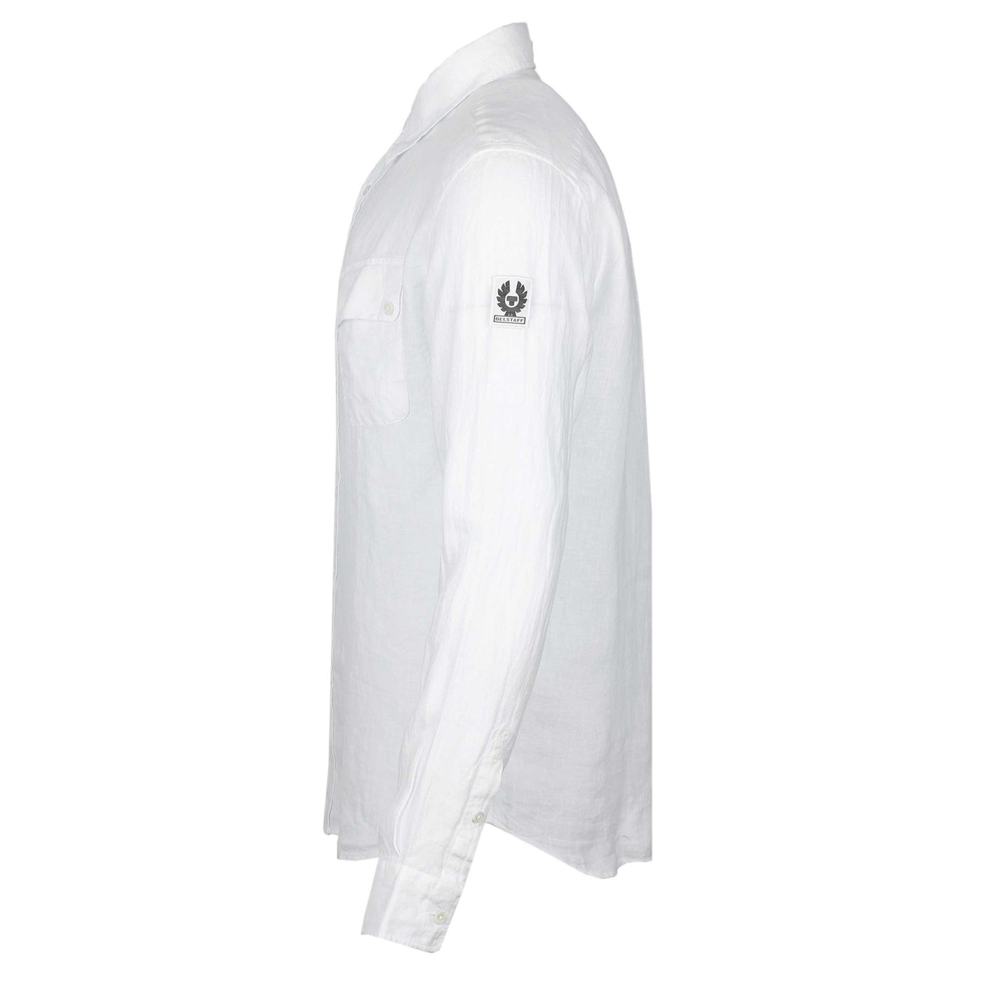Belstaff Linen Pitch Shirt in White Side