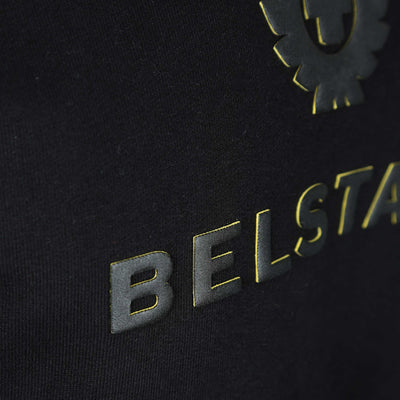 Belstaff Signature Crewneck Sweat Top in Black & Neon Yellow