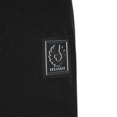 Belstaff Veer Zip Cardigan Knitwear in Black Logo Badge