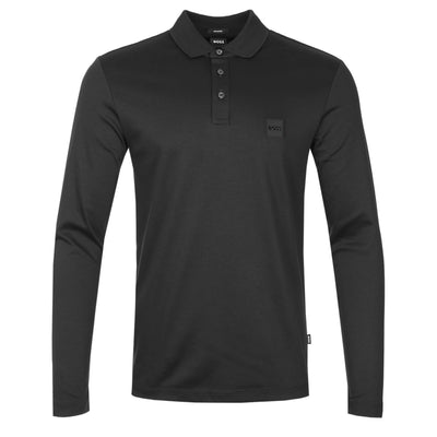 BOSS Pado 08 LS Polo Shirt in Black