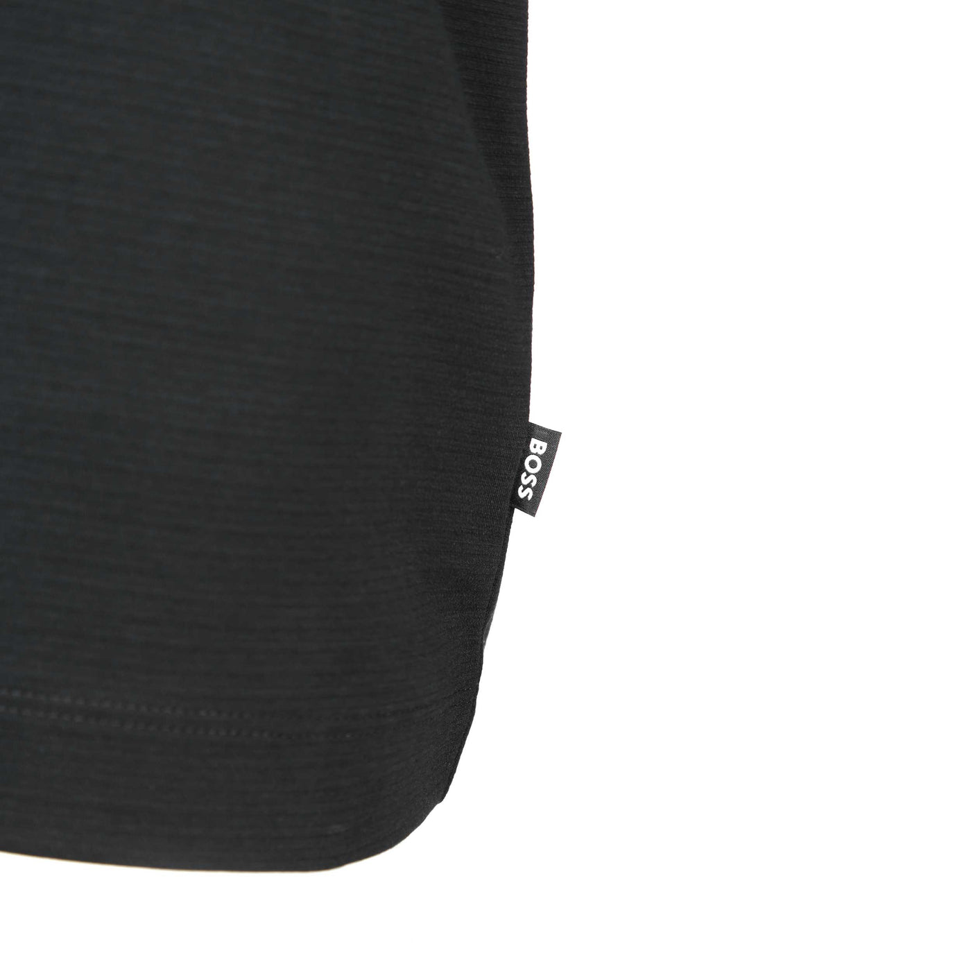 BOSS Pleins 22 Long Sleeve Polo in Black Logo Tab