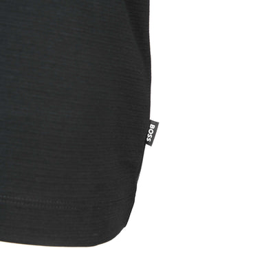 BOSS Pleins 22 Long Sleeve Polo in Black Logo Tab