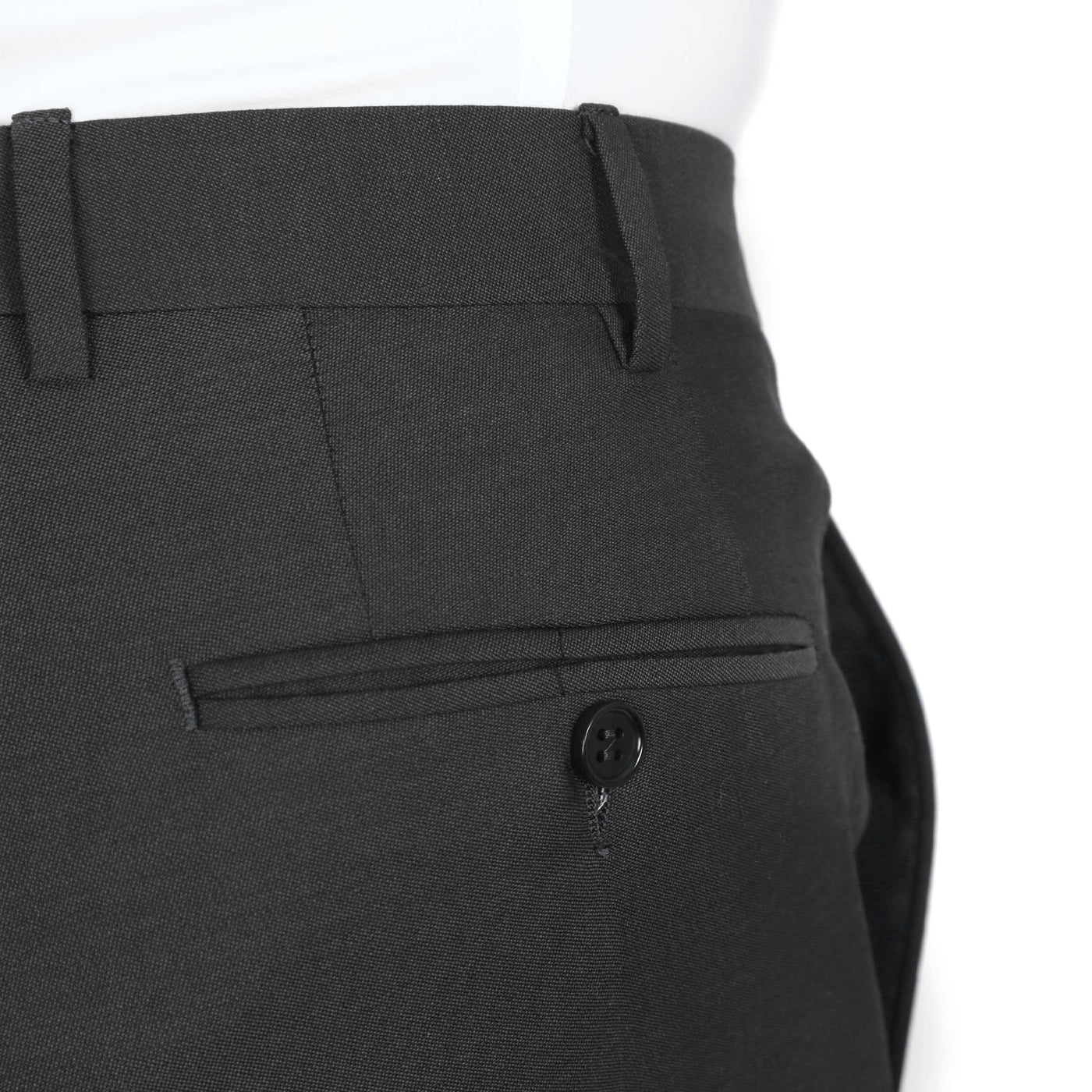 Canali Classic Trouser in Black Seat Pocket