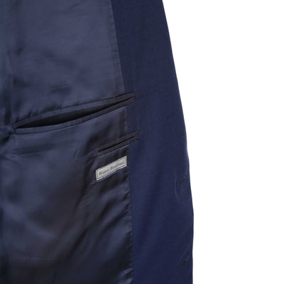 Canali Plain Notch Lapel Suit in Navy Pocket