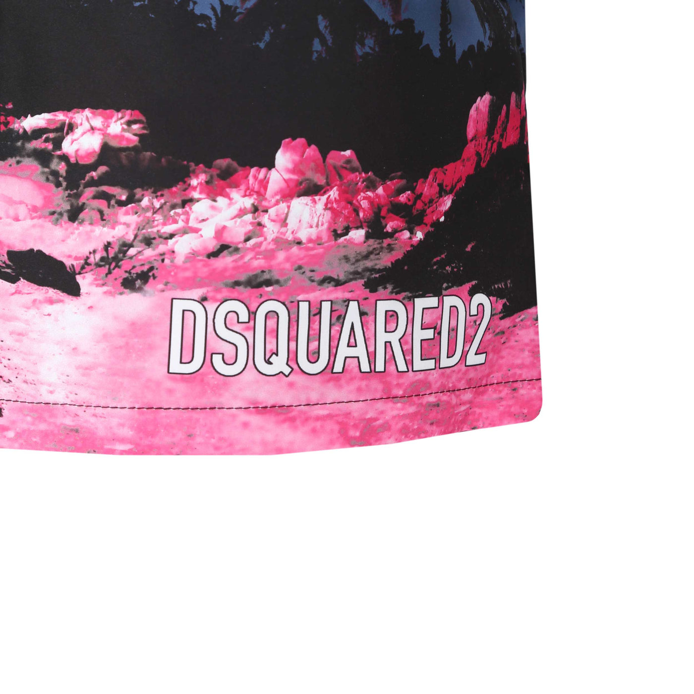 Dsquared2 Hawaii Tropics Swim Short in Grey & Pink Logo