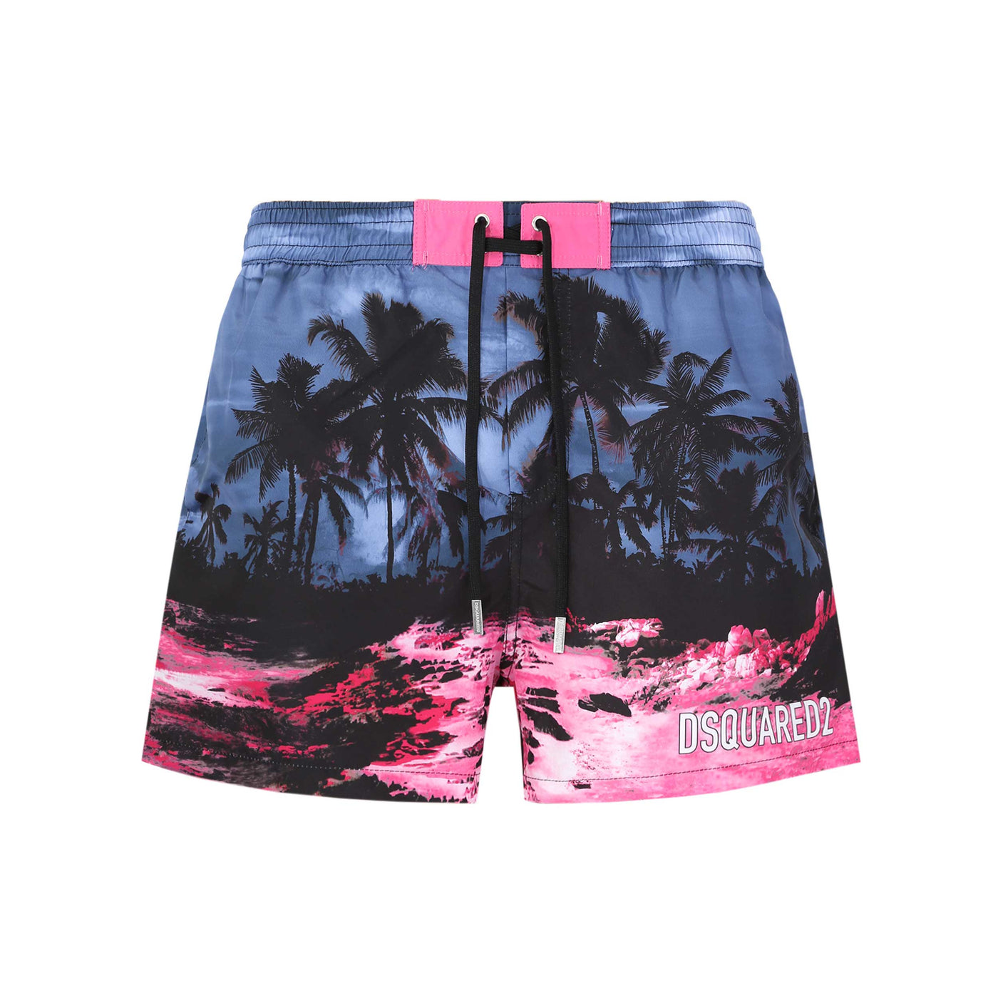Dsquared2 Hawaii Tropics Swim Short in Grey & Pink