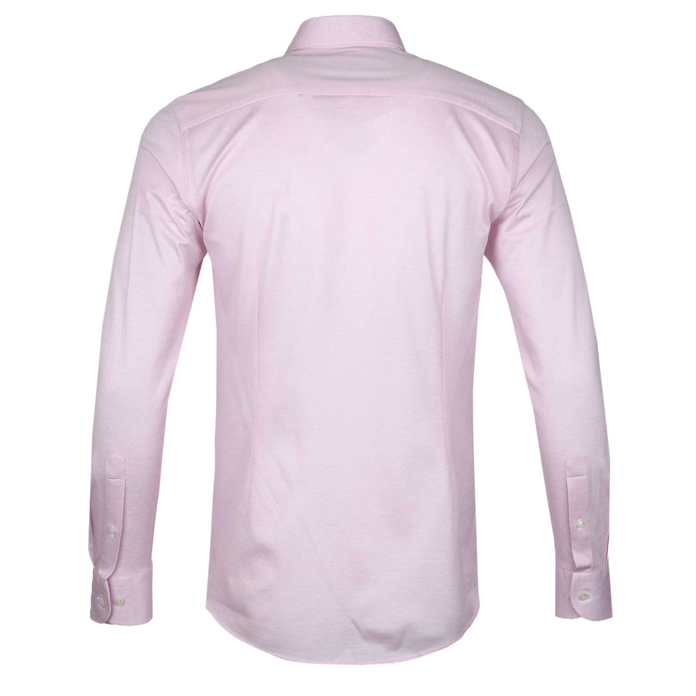 Eton Filo Di Scozia Oxford Pique Shirt in Pink Back