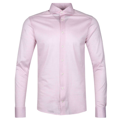Eton Filo Di Scozia Oxford Pique Shirt in Pink