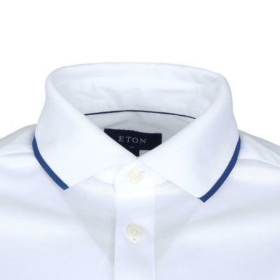 Eton Filo Di Scozia Polo Shirt in White Collar