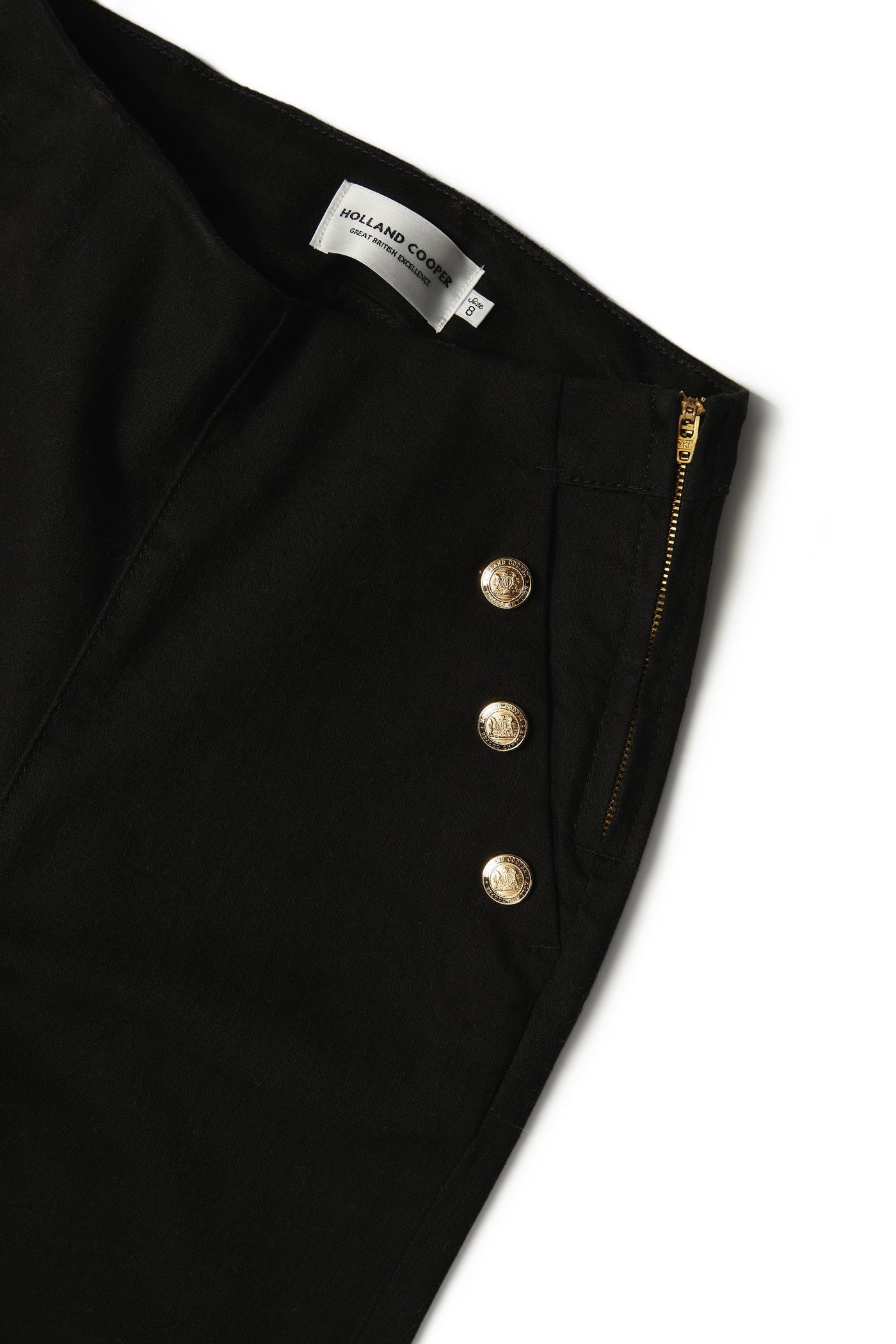 Holland Cooper Amoria Flared Jean in Black Detail