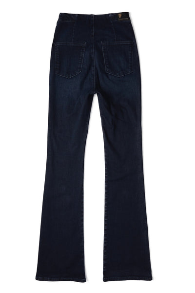 Holland Cooper Amoria Flared Jean in Deep Indigo Back