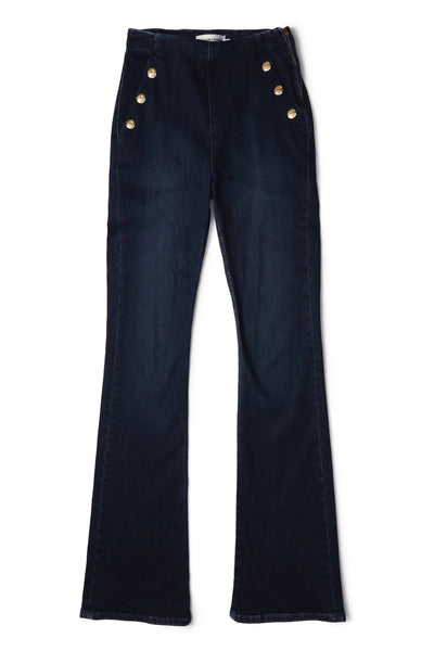 Holland Cooper Amoria Flared Jean in Deep Indigo Front