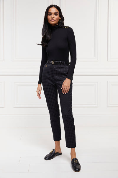 Holland Cooper Bexley Tailored Trouser in Houndstooth Jacquard