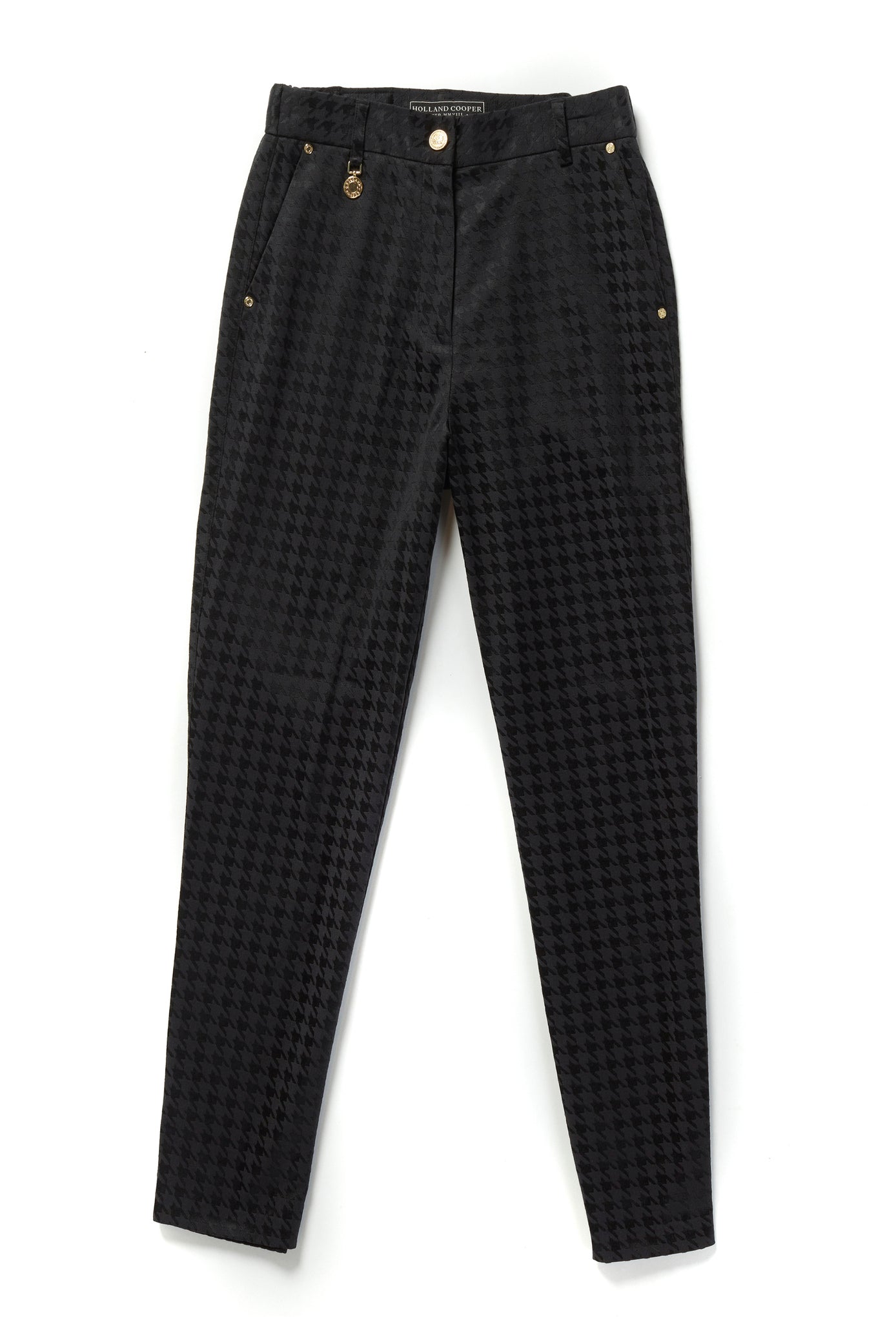 Holland Cooper Bexley Tailored Trouser in Houndstooth Jacquard