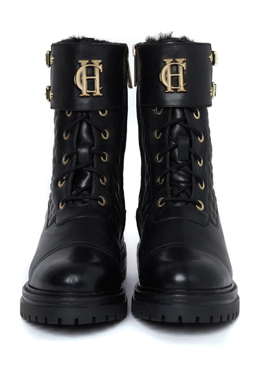 Holland Cooper Camden Biker Boot in Black