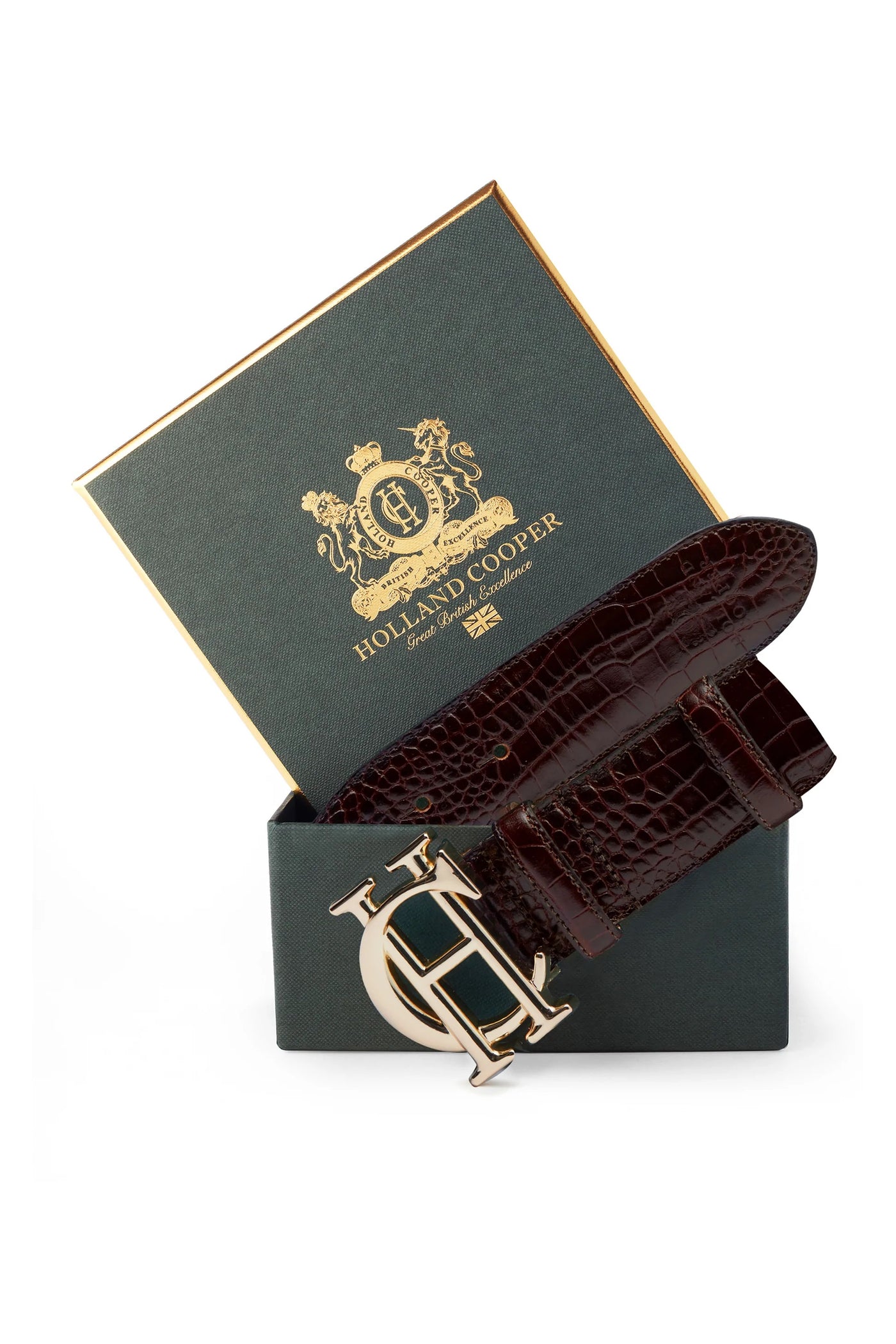 Holland Cooper Classic Ladies Belt in Merlot Croc Box