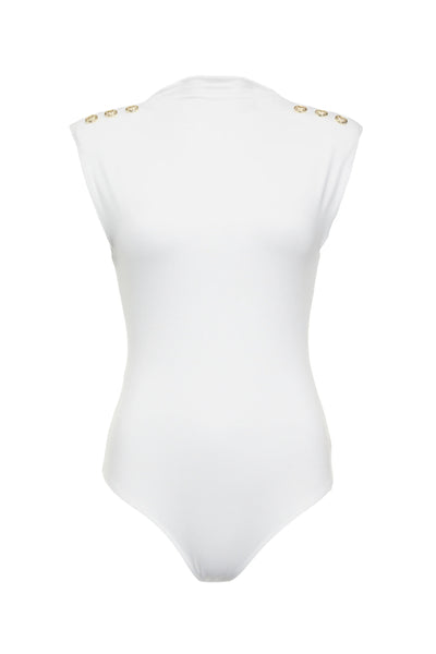 Holland Cooper Harper Bodysuit in White Front