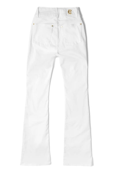 Holland Cooper High Rise Flared Jean in White