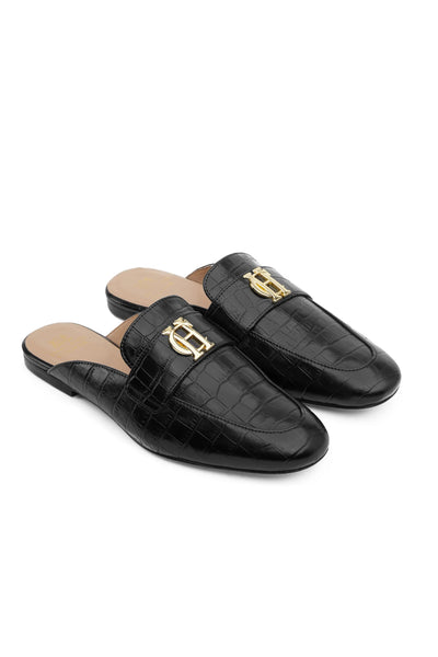 Holland Cooper Kingston Loafer in Black Croc Pair