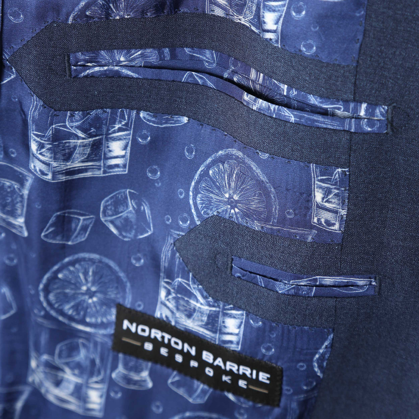 Norton Barrie Bespoke Suit in Denim Blue Inside Pocket