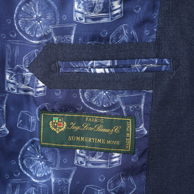 Norton Barrie Bespoke Suit in Denim Blue Detail