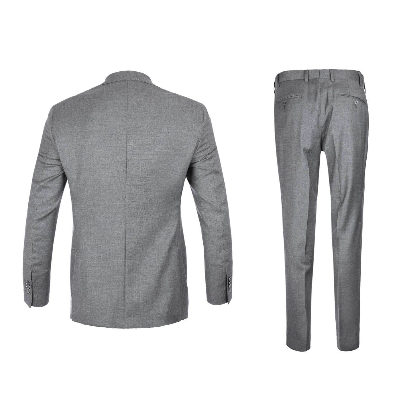 Norton Barrie Bespoke Suit in Mid Grey Lora Piana Back