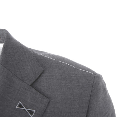 Norton Barrie Bespoke Suit in Mid Grey Lora Piana Shoulder Detail