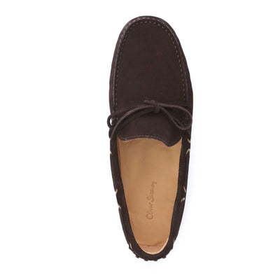 Oliver Sweeney Lastres Shoe in Chocolate Suede Birdseye