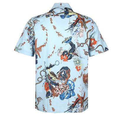 Paul Smith Marine Life Casual Fit SS Shirt in Sky Blue