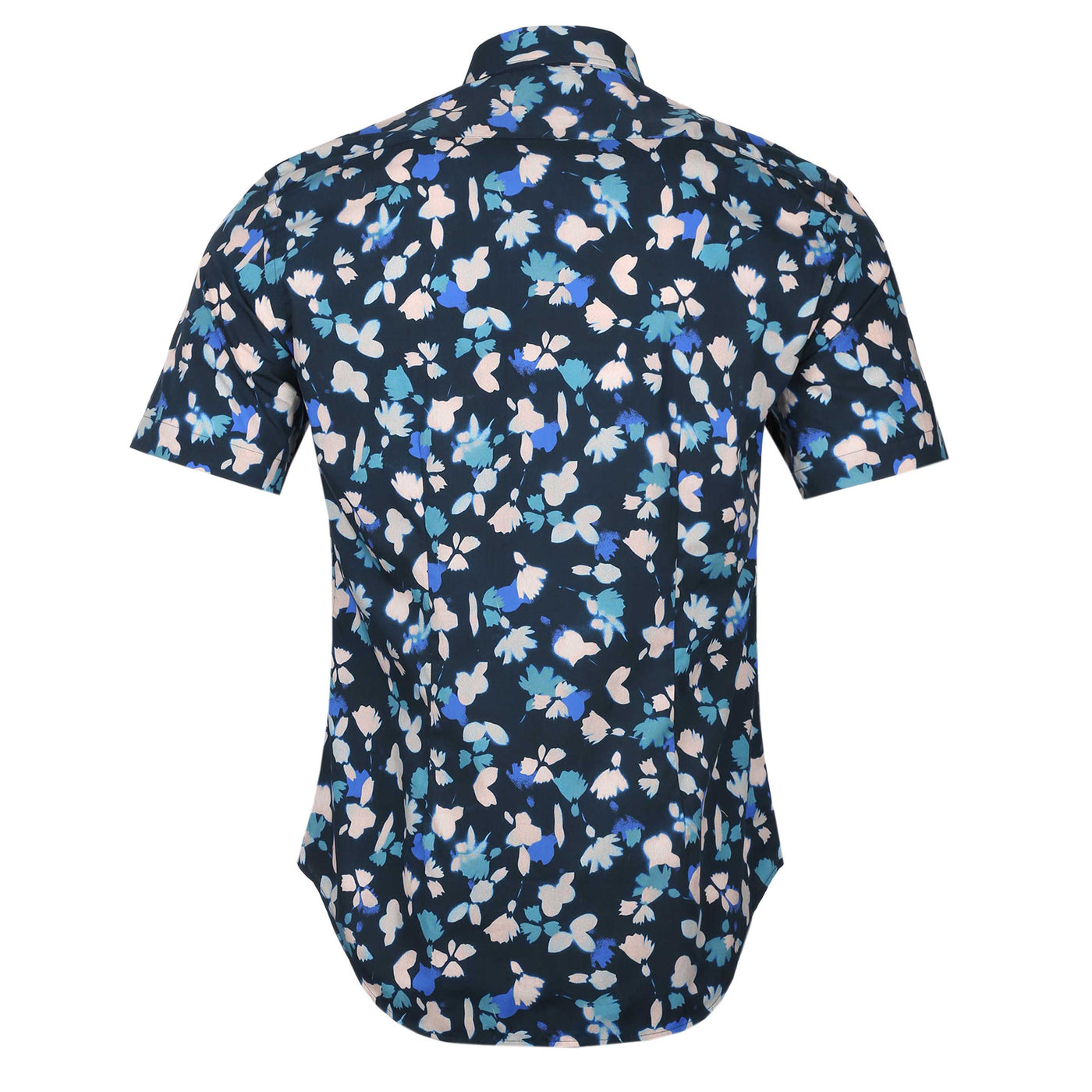 Paul Smith Slim Fit Floral SS Shirt in Navy Back
