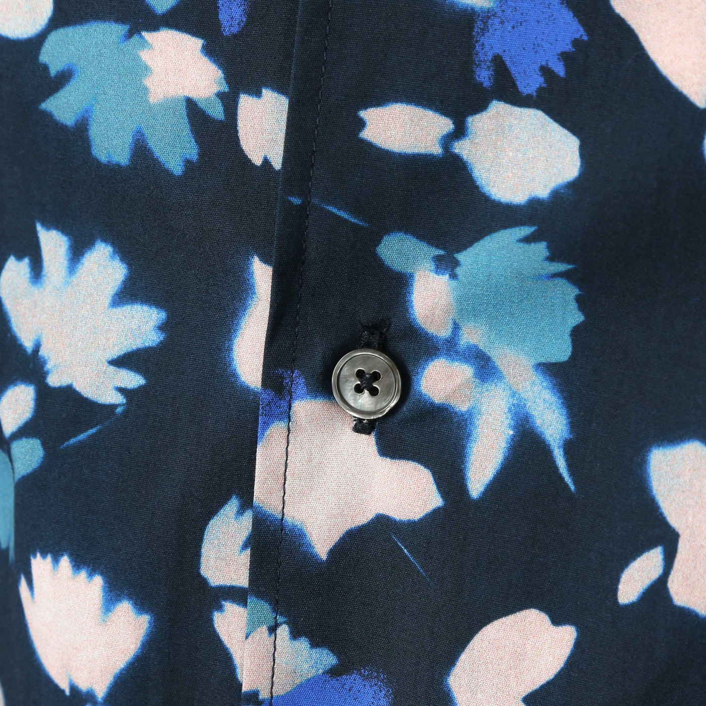 Paul Smith Slim Fit Floral SS Shirt in Navy Print