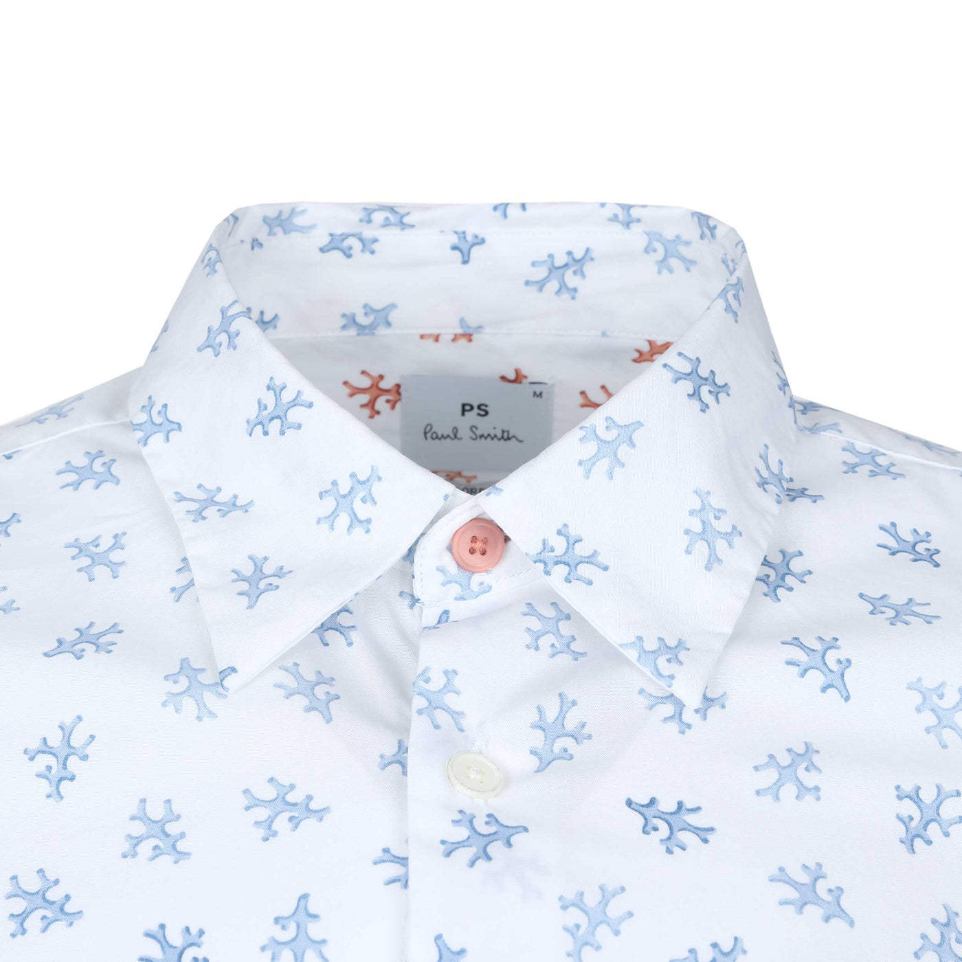 Paul Smith Tailored Fit Coral SS Shirt in White Collar