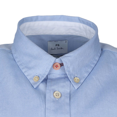 Paul Smith Tailored Fit SS Shirt in Sky Blue Collar