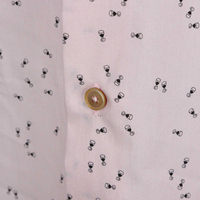 Paul Smith Wine Glass Print Shirt in Pink Button