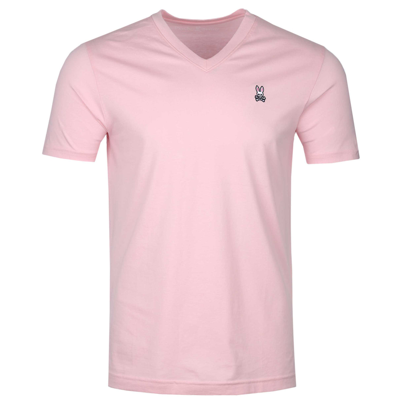 Psycho Bunny Classic V Neck T Shirt in Buena Vista Pink